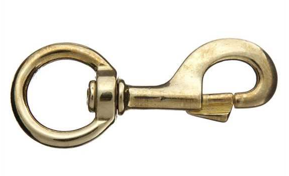 HEAVY BRASS SNAP CLIP SWIVEL ROUND EYE 32MM 115MM