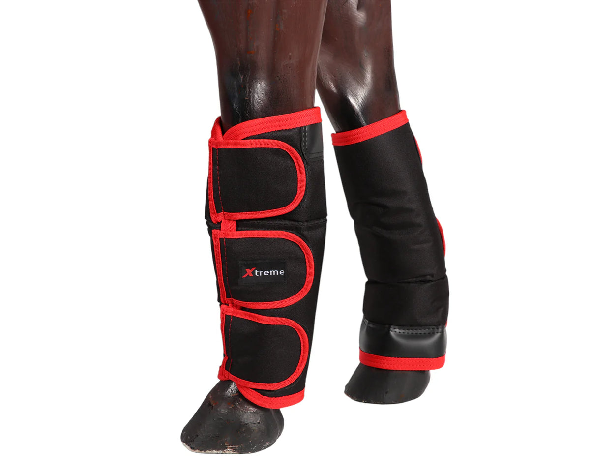 XTREME TRAVEL BOOTS SET OF 4 BLK/RED